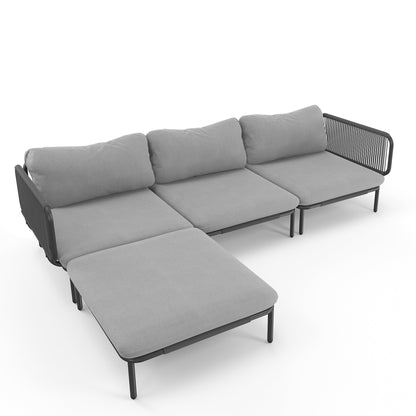 Divano componibile da esterno Pellebant, set di sedute da conversazione per patio