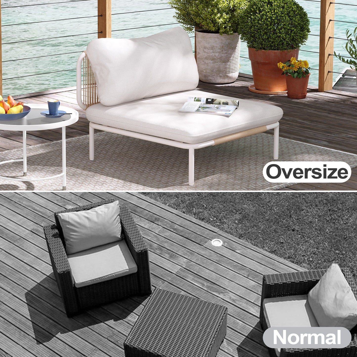 Divano componibile da esterno Pellebant, set di sedute da conversazione per patio