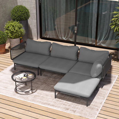 Divano componibile da esterno Pellebant, set di sedute da conversazione per patio