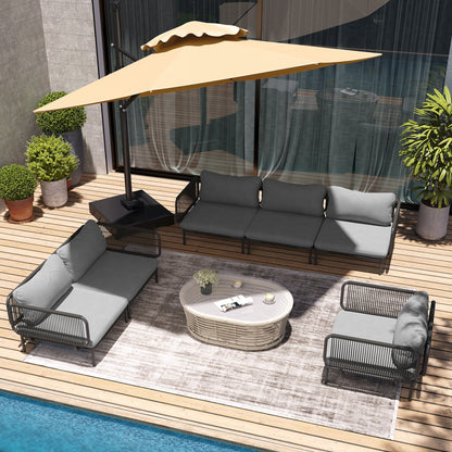 Divano componibile da esterno Pellebant, set di sedute da conversazione per patio