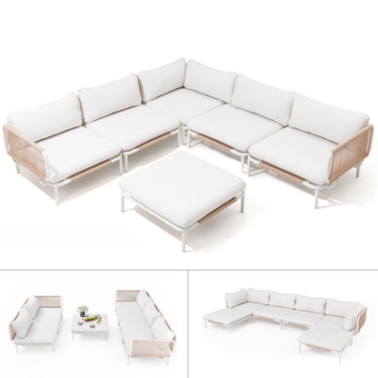 Divano componibile da esterno Pellebant, set di sedute da conversazione per patio