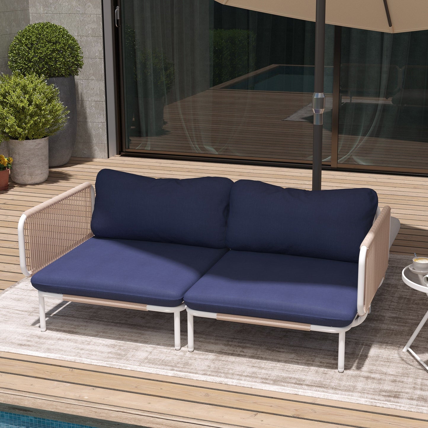 Divano componibile da esterno Pellebant, set di sedute da conversazione per patio