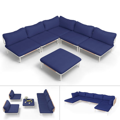 Divano componibile da esterno Pellebant, set di sedute da conversazione per patio