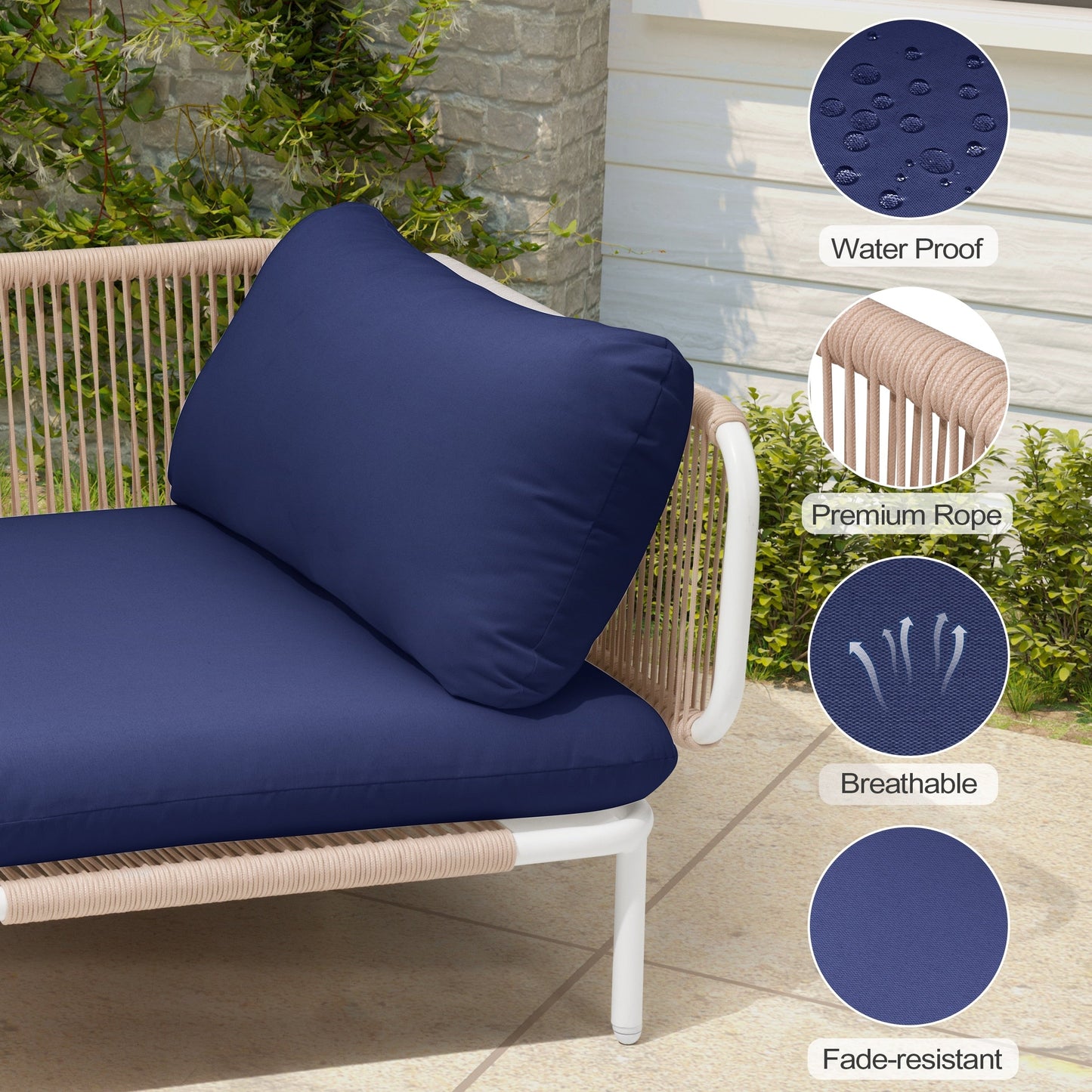 Divano componibile da esterno Pellebant, set di sedute da conversazione per patio