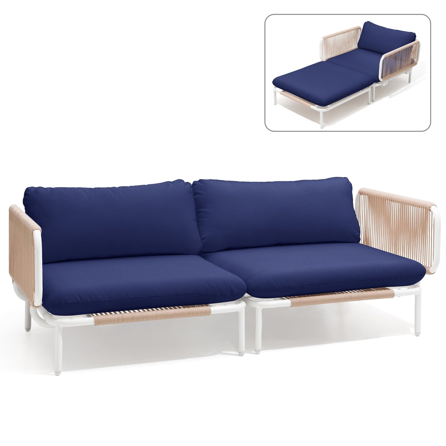 Divano componibile da esterno Pellebant, set di sedute da conversazione per patio