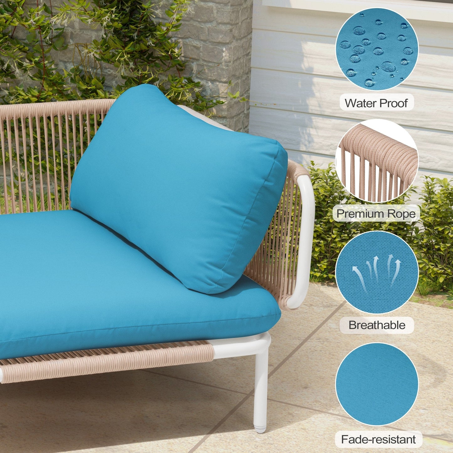 Divano componibile da esterno Pellebant, set di sedute da conversazione per patio