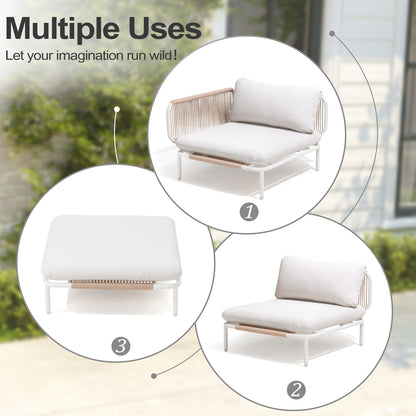 Divano componibile da esterno Pellebant, set di sedute da conversazione per patio