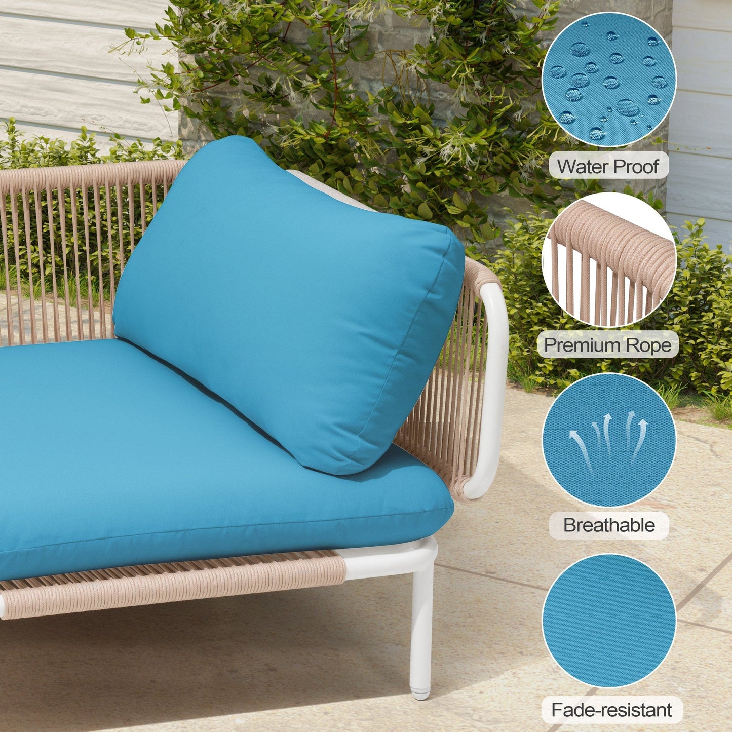 Divano componibile da esterno Pellebant, set di sedute da conversazione per patio