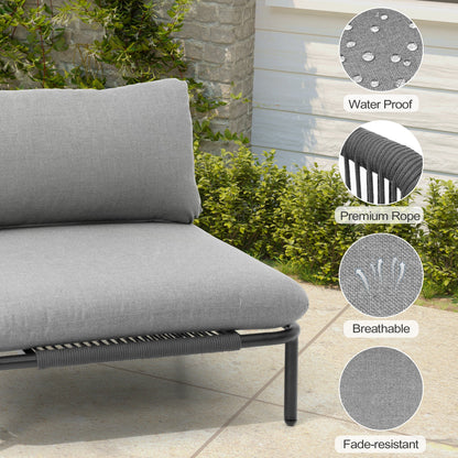 Divano componibile da esterno Pellebant, set di sedute da conversazione per patio