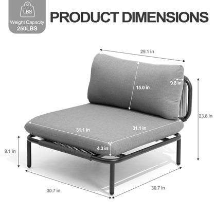 Divano componibile da esterno Pellebant, set di sedute da conversazione per patio