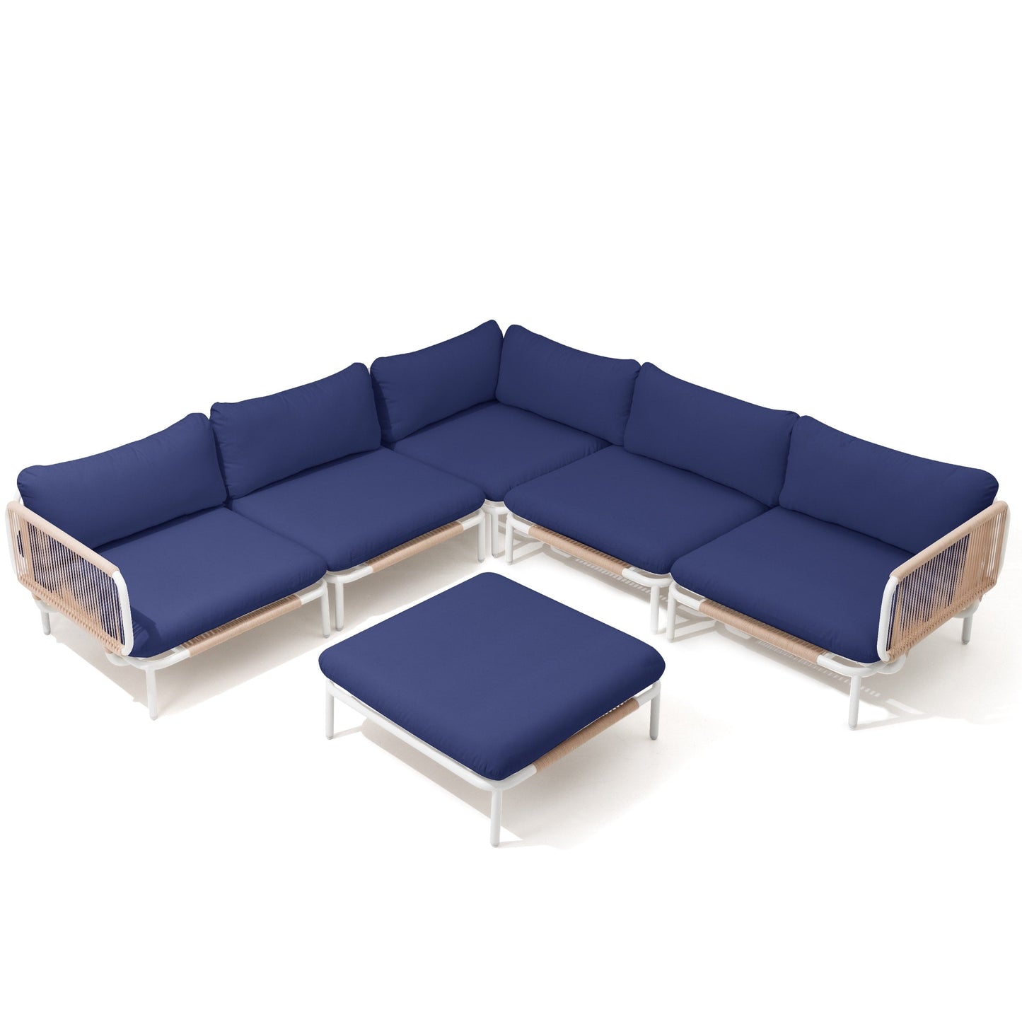 Divano componibile da esterno Pellebant, set di sedute da conversazione per patio