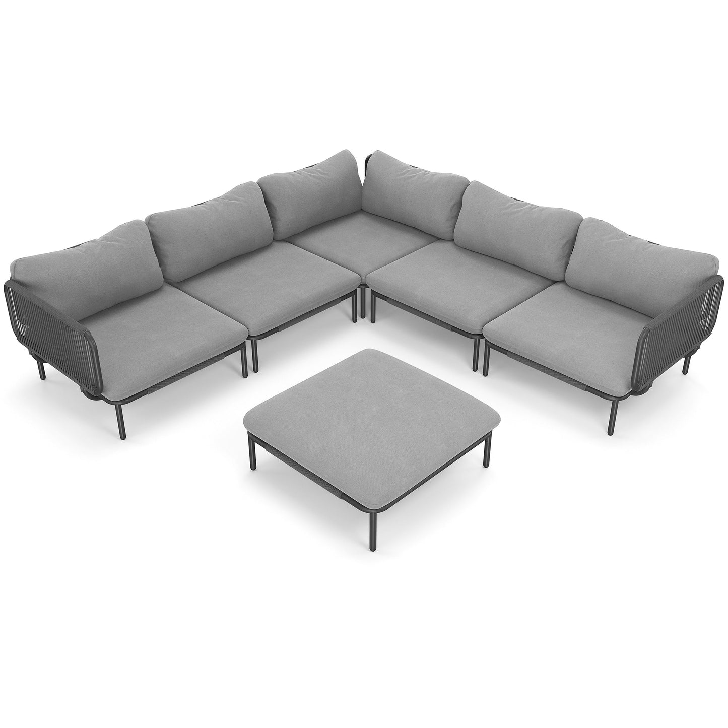 Divano componibile da esterno Pellebant, set di sedute da conversazione per patio