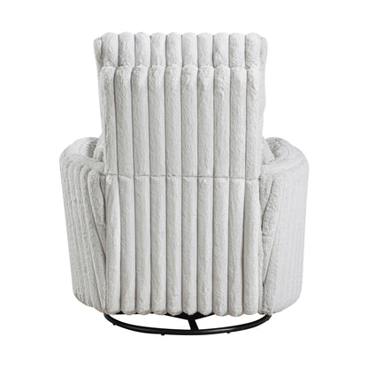 Poltrona reclinabile manuale girevole in velluto a coste Pendu