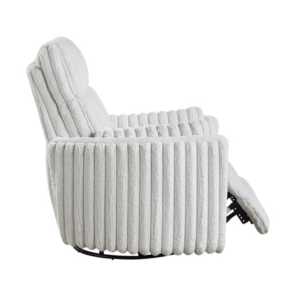 Poltrona reclinabile manuale girevole in velluto a coste Pendu