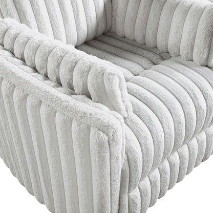 Poltrona reclinabile manuale girevole in velluto a coste Pendu