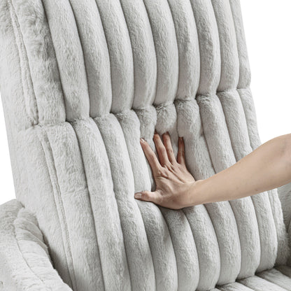 Poltrona reclinabile manuale girevole in velluto a coste Pendu