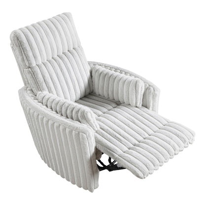 Poltrona reclinabile manuale girevole in velluto a coste Pendu