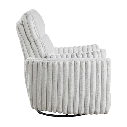 Poltrona reclinabile manuale girevole in velluto a coste Pendu