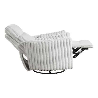 Poltrona reclinabile manuale girevole in velluto a coste Pendu