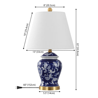 Lampada da tavolo a LED Penelope 22 Chinoiserie, blu/bianca di JONATHAN Y