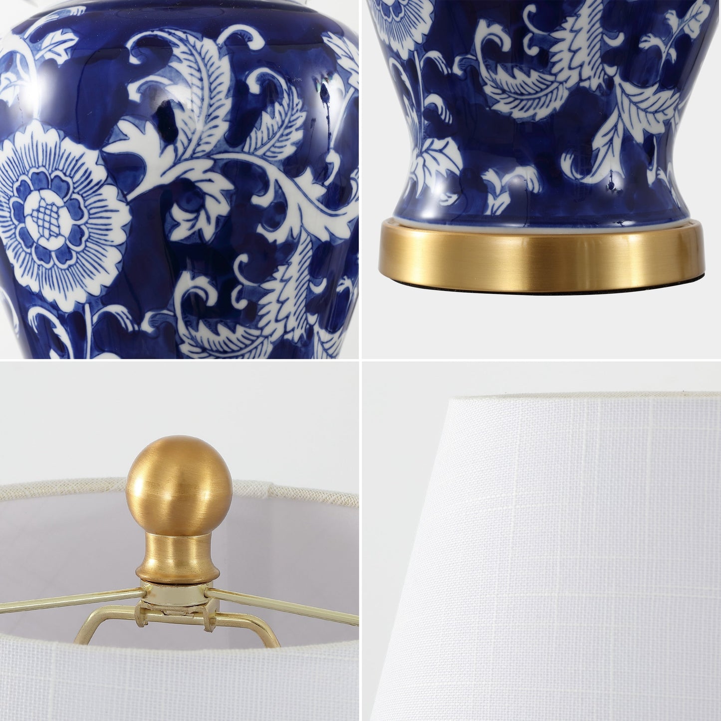 Lampada da tavolo a LED Penelope 22 Chinoiserie, blu/bianca di JONATHAN Y