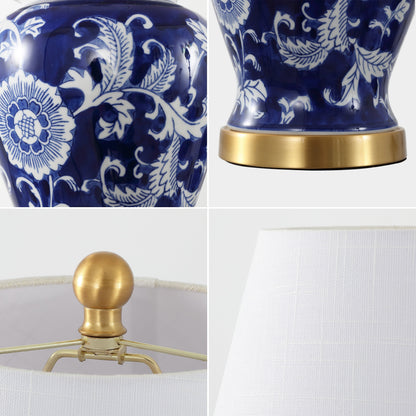 Lampada da tavolo a LED Penelope 22 Chinoiserie, blu/bianca di JONATHAN Y