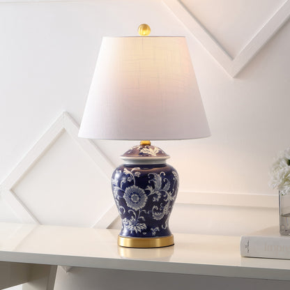 Lampada da tavolo a LED Penelope 22 Chinoiserie, blu/bianca di JONATHAN Y