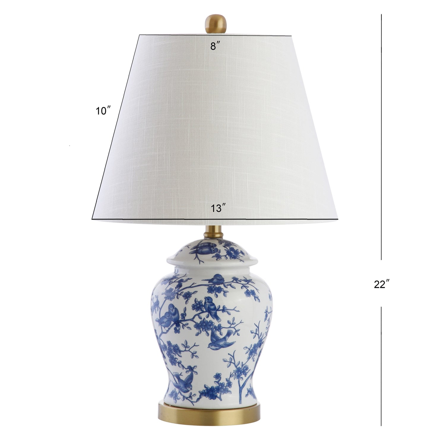 Lampada da tavolo a LED Penelope 22 Chinoiserie, blu/bianca di JONATHAN Y