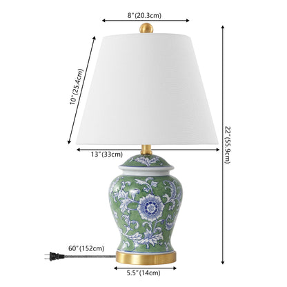 Lampada da tavolo a LED Penelope 22 Chinoiserie, blu/bianca di JONATHAN Y