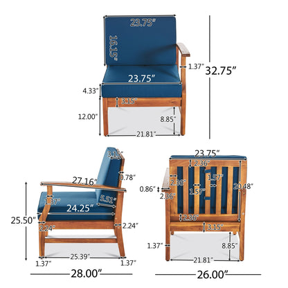 Set componibile da esterno Perla Acacia da 5 posti di Christopher Knight Home