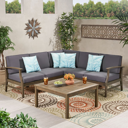 Set componibile da esterno Perla Acacia da 5 posti di Christopher Knight Home