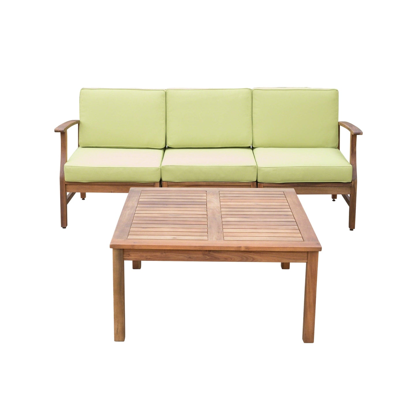 Set da 4 pezzi di divano e tavolo imbottito Perla Outdoor Acacia di Christopher Knight Home