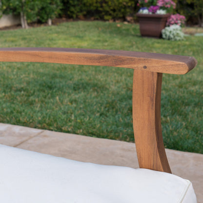 Set da 4 pezzi di divano e tavolo imbottito Perla Outdoor Acacia di Christopher Knight Home