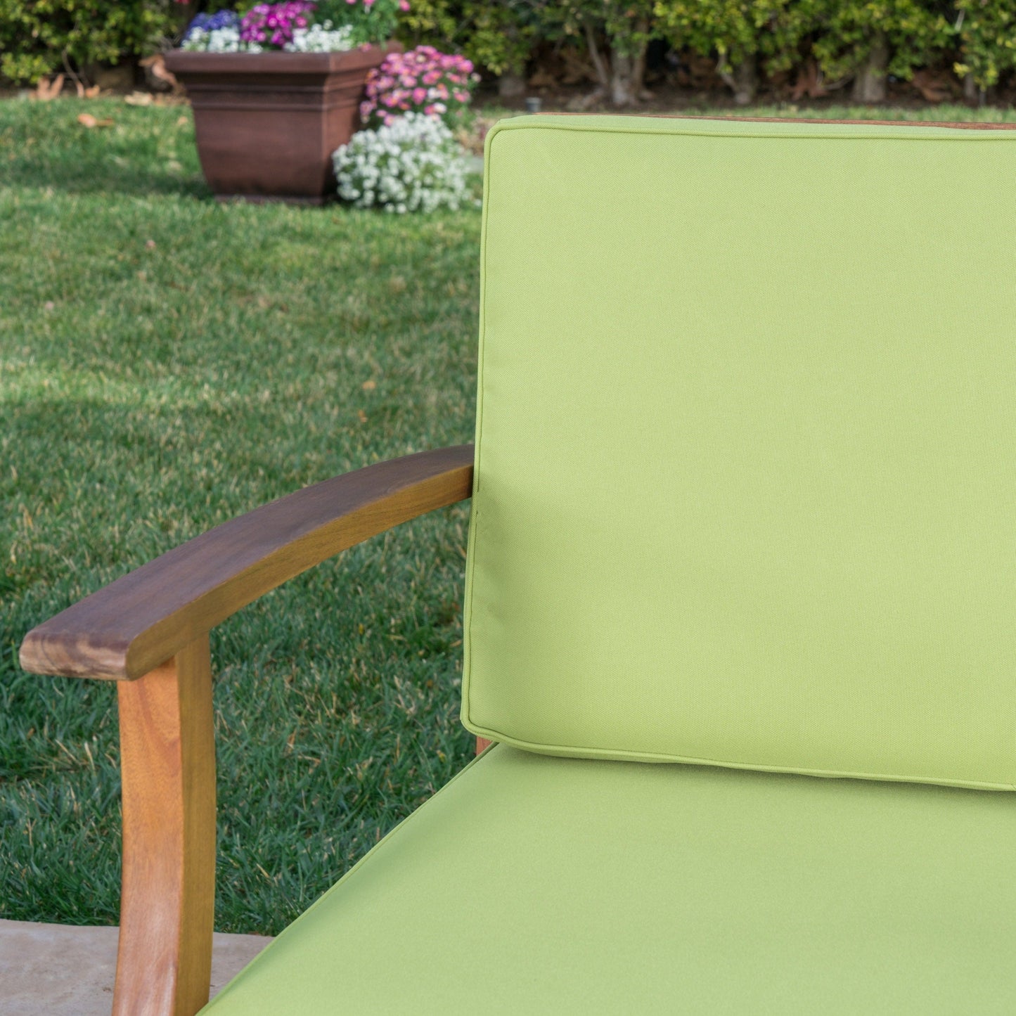 Set da 4 pezzi di divano e tavolo imbottito Perla Outdoor Acacia di Christopher Knight Home