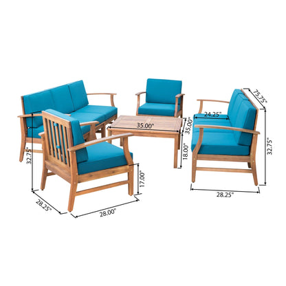 Set di divani da esterno Perla in legno di acacia da 9 pezzi di Christopher Knight Home