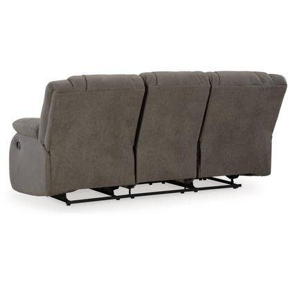 Divano reclinabile manuale Perth, in similpelle con cuciture a contrasto grigio, 86 pollici