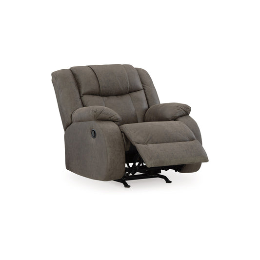 Poltrona reclinabile manuale Perth, morbida schiuma, similpelle grigio ardesia
