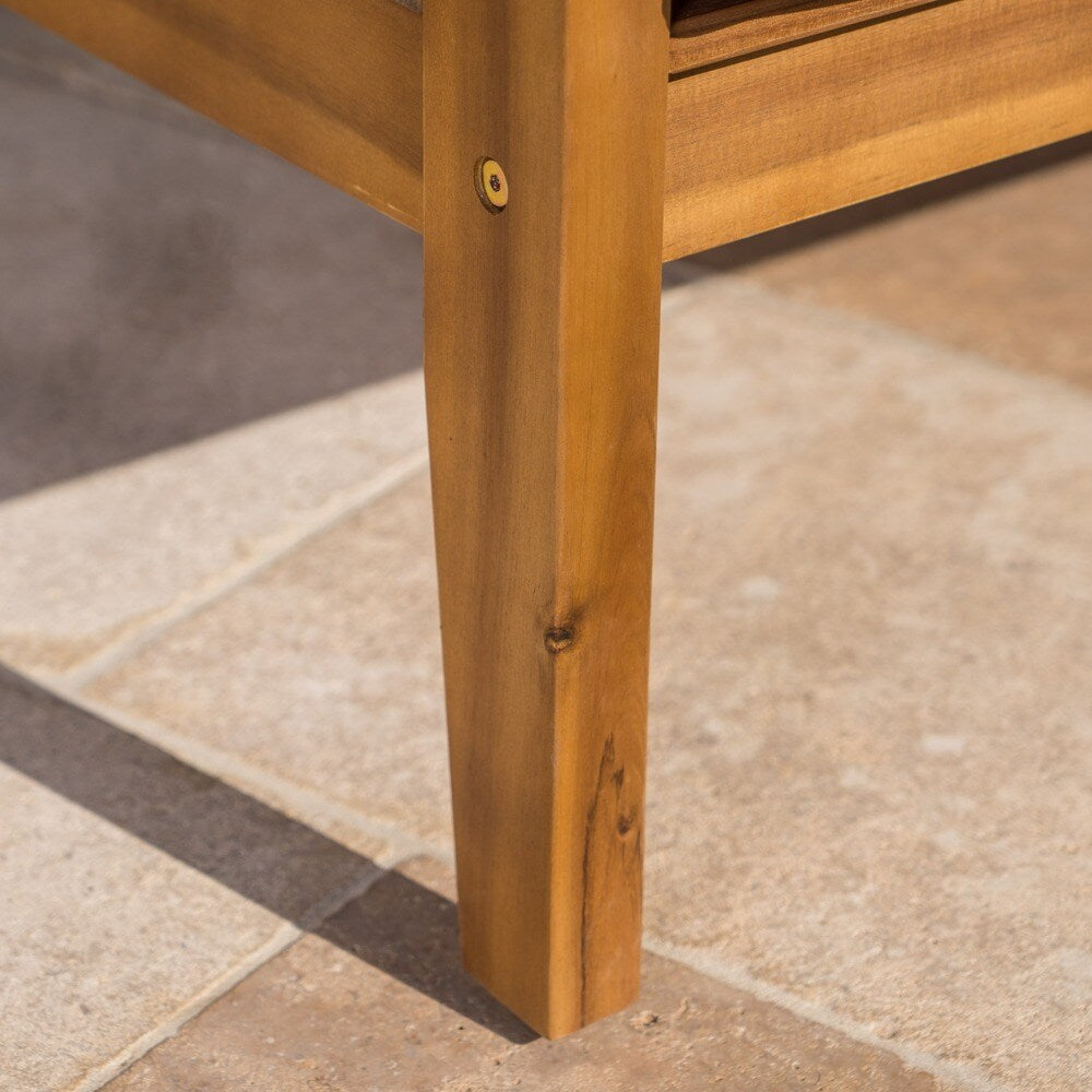 Set di divano e tavolo da esterno in legno di acacia imbottito Peyton di Christopher Knight Home