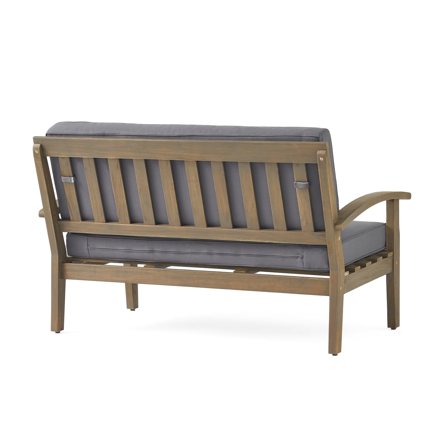 Set di divano e tavolo da esterno in legno di acacia imbottito Peyton di Christopher Knight Home