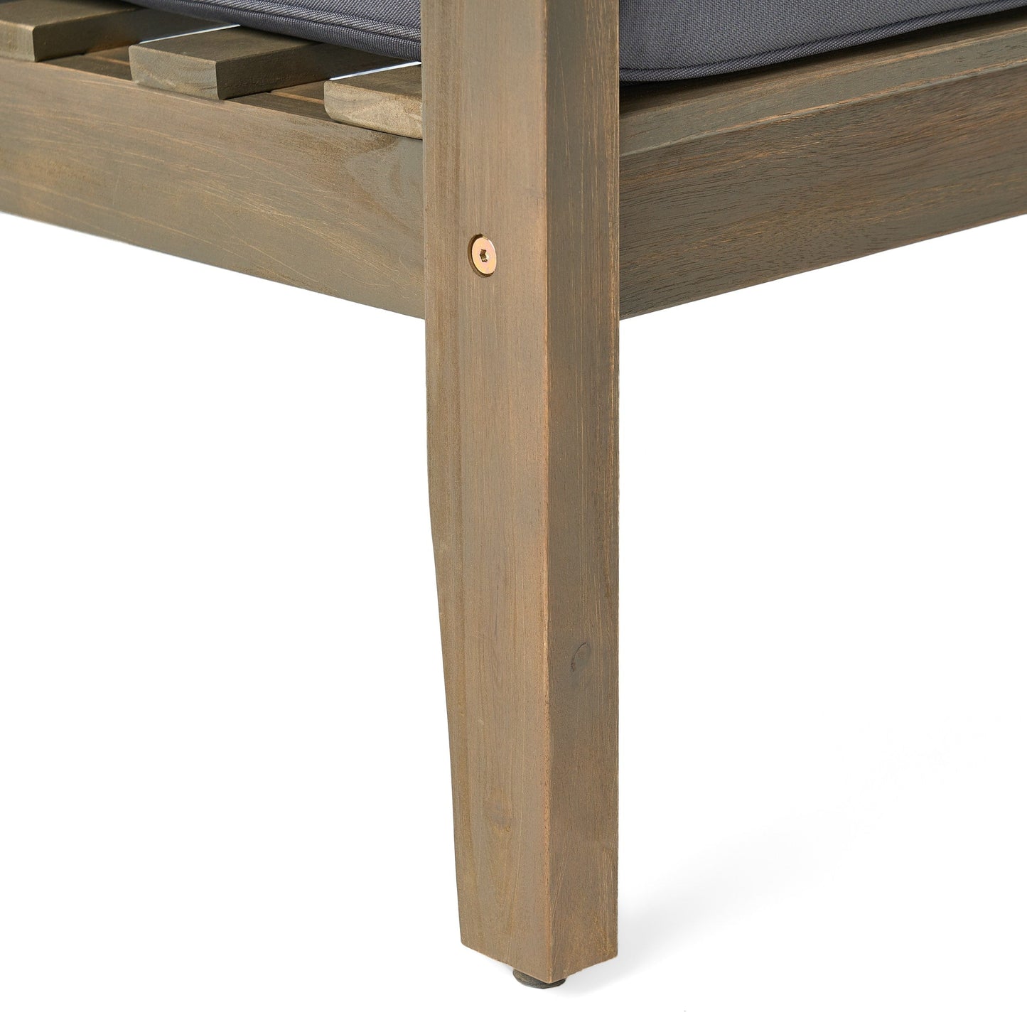 Set di divano e tavolo da esterno in legno di acacia imbottito Peyton di Christopher Knight Home