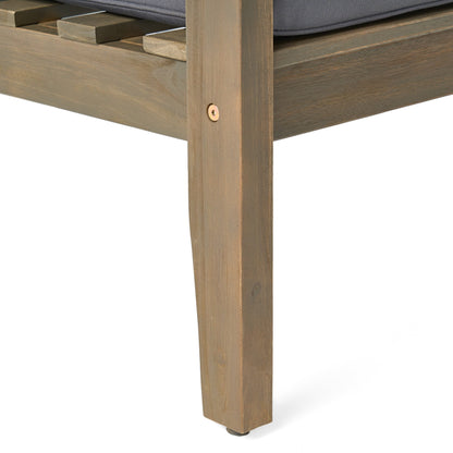 Set di divano e tavolo da esterno in legno di acacia imbottito Peyton di Christopher Knight Home