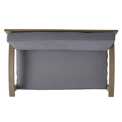 Set di divano e tavolo da esterno in legno di acacia imbottito Peyton di Christopher Knight Home