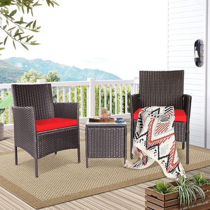 Set da bistrot imbottito in vimini da 3 pezzi per esterni Pheap di Havenside Home