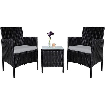 Set da bistrot imbottito in vimini da 3 pezzi per esterni Pheap di Havenside Home