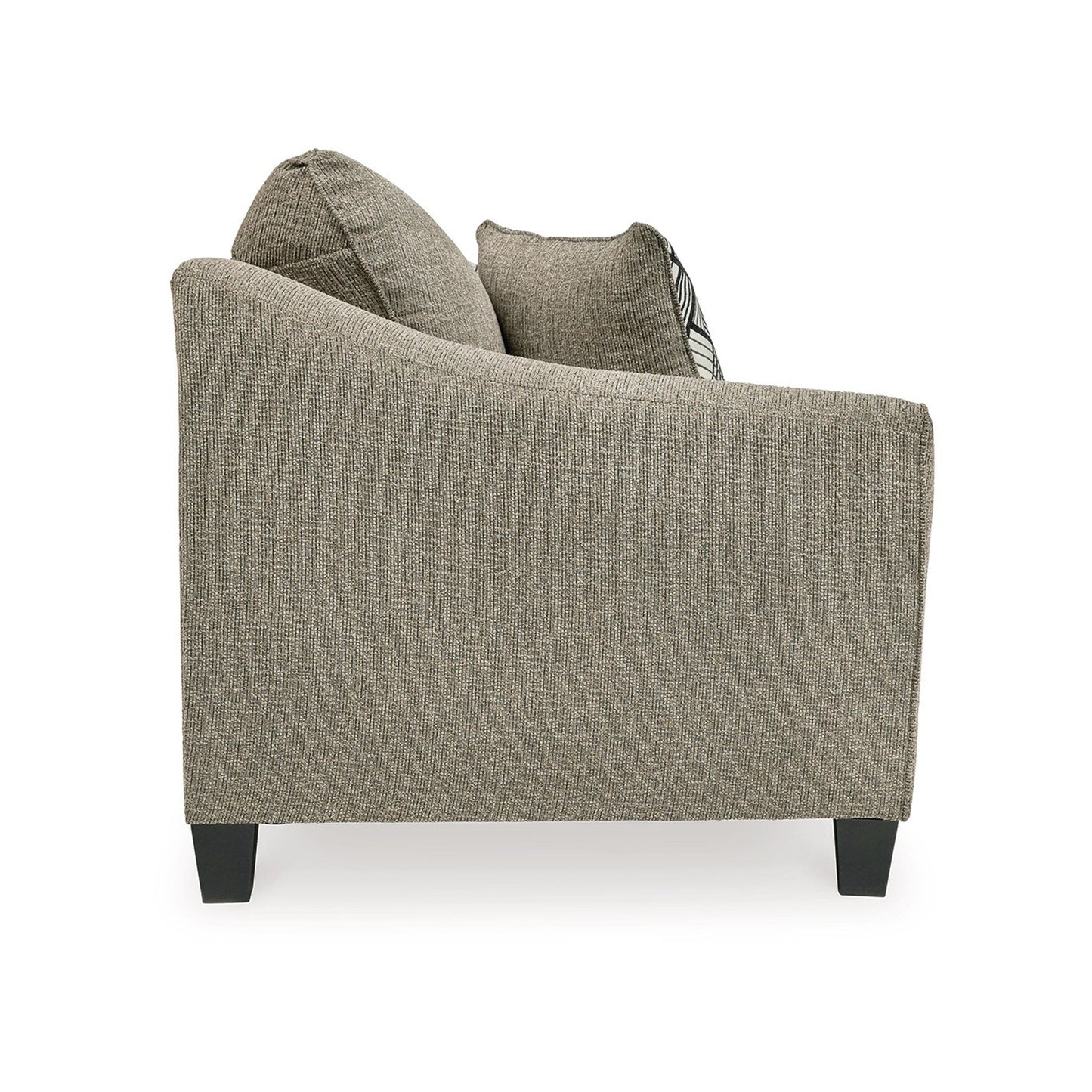 Divano Pierce, ciniglia color tortora, 4 cuscini decorativi, 92 pollici