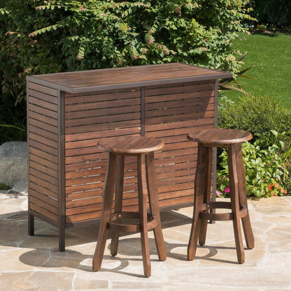Set da bar Pike Outdoor in legno di acacia da 5 pezzi di Christopher Knight Home