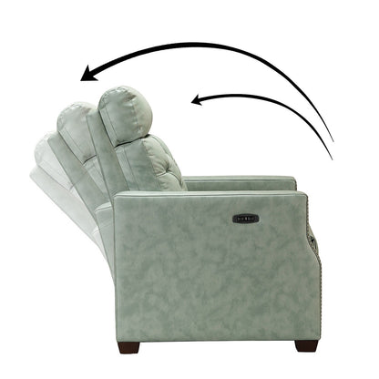 Poltrona reclinabile elettrica Alina 31.50 in vera pelle con porta USB, set da 2