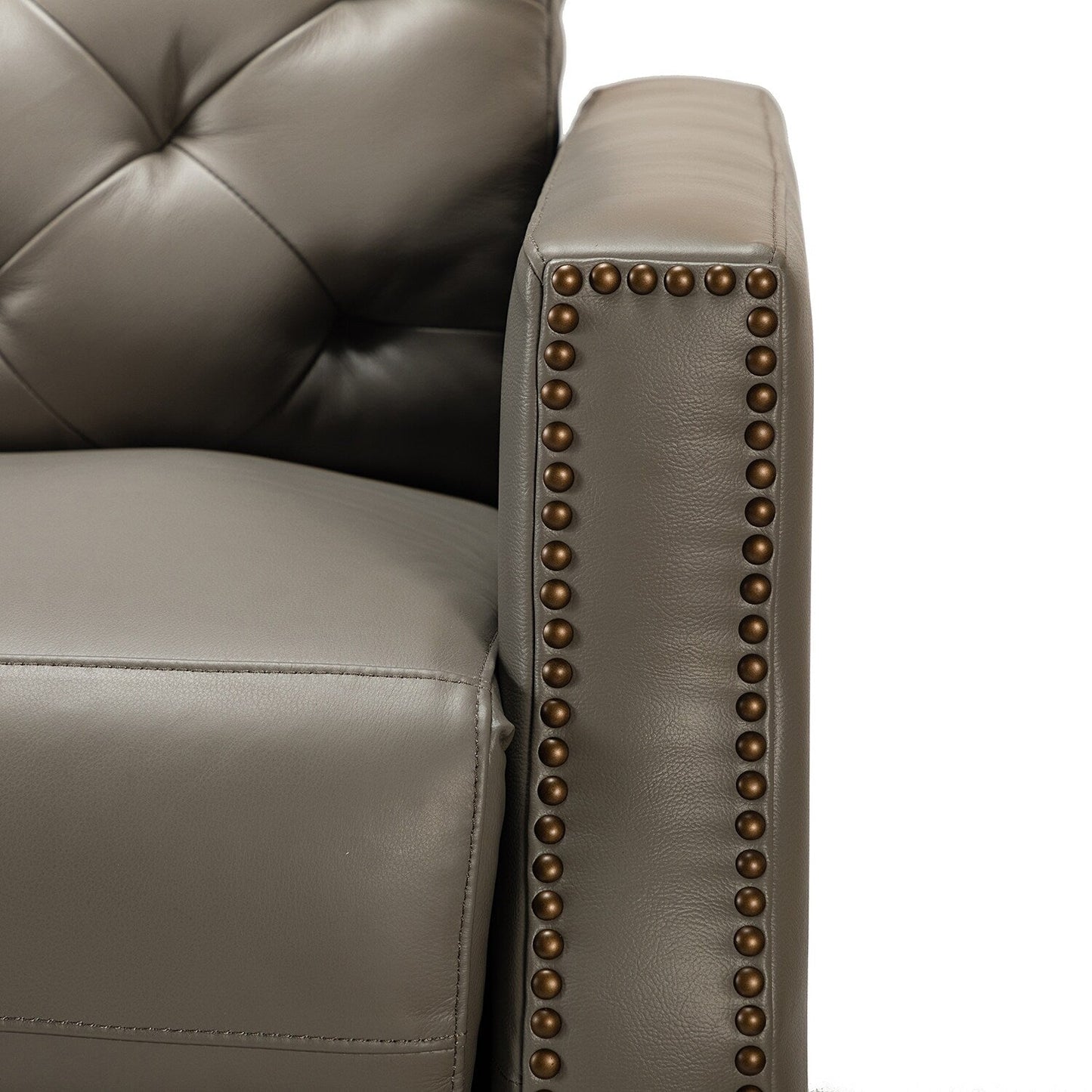 Poltrona reclinabile elettrica Alina 31.50 in vera pelle con porta USB, set da 2