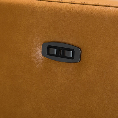 Poltrona reclinabile elettrica Alina 31.50 in vera pelle con porta USB, set da 2