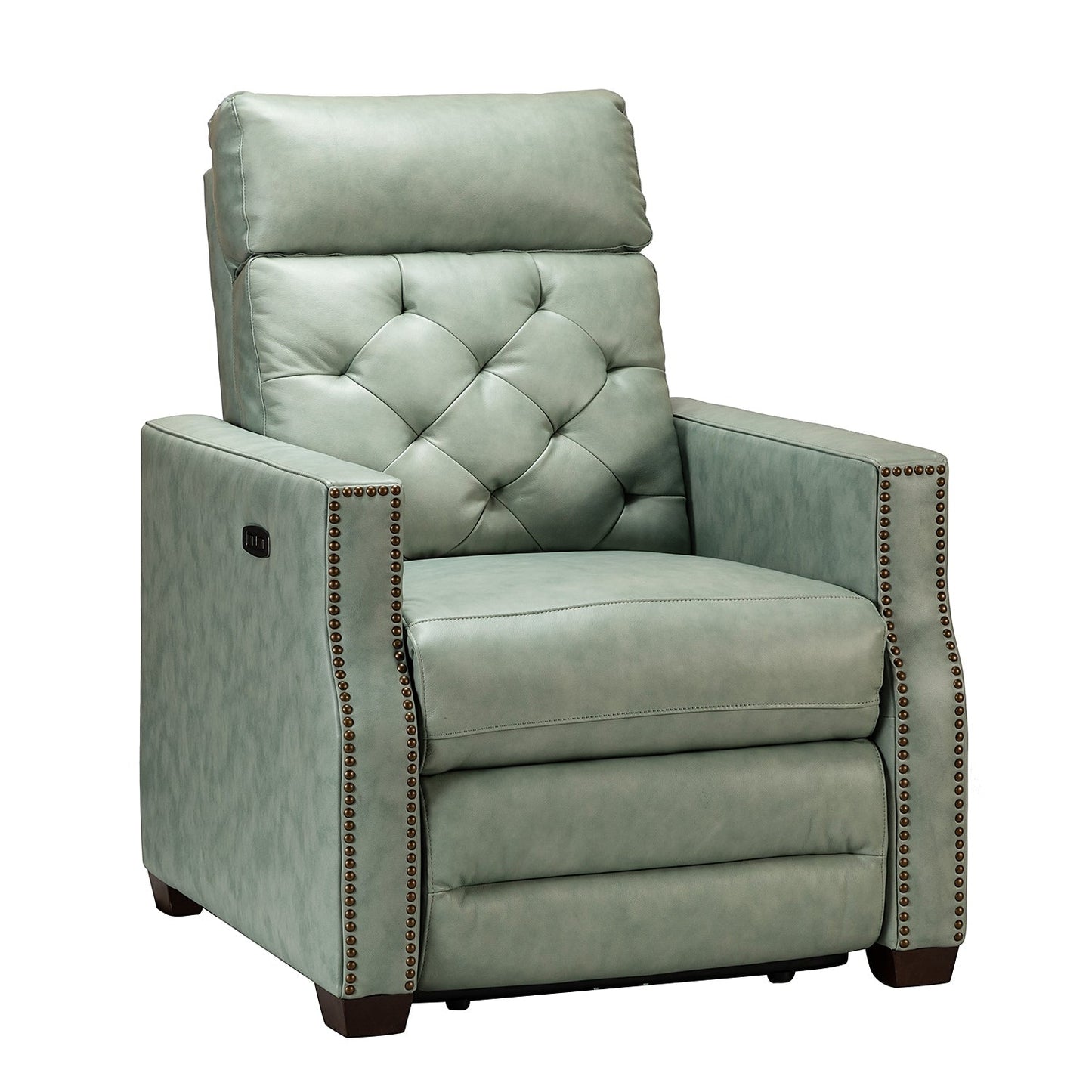 Poltrona reclinabile elettrica Alina 31.50 in vera pelle con porta USB, set da 2